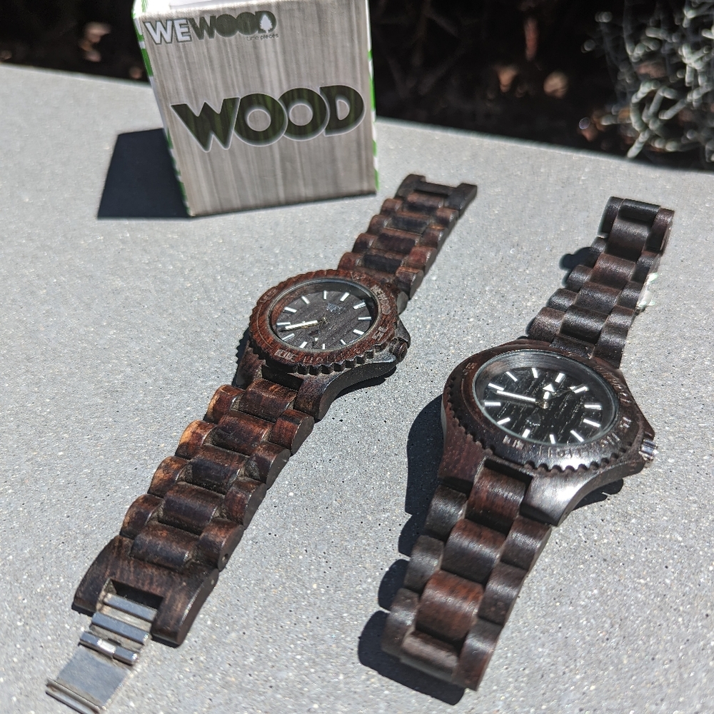 (x2) WeWood Dark Brown Watches